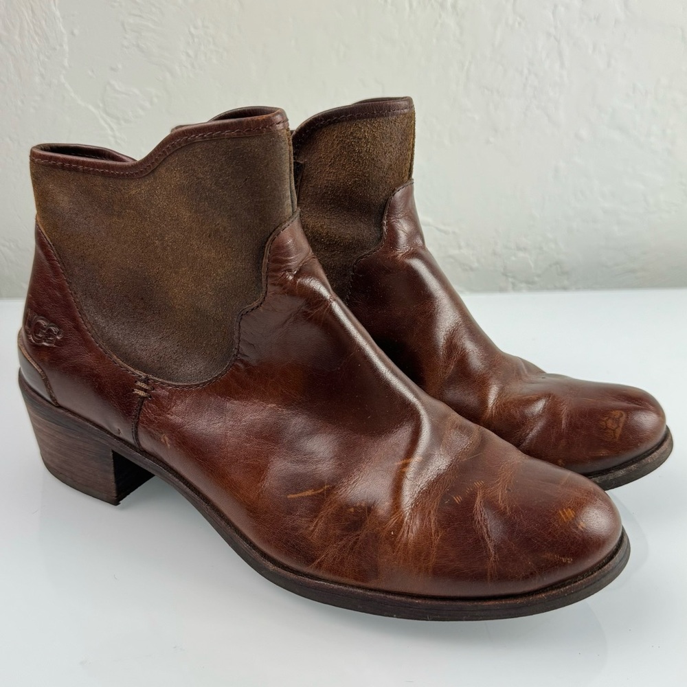 Ugg Boots Penelope Booties Solid Dark Brown Genui… - image 2